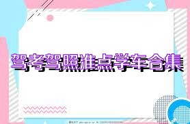 驾考驾照准点学车合集