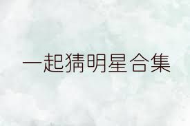 一起猜明星合集