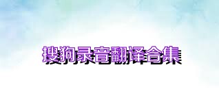 搜狗录音翻译合集