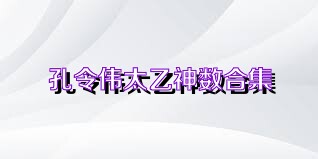 孔令伟太乙神数合集