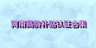 河南高龄补贴认证合集