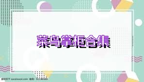 菜鸟掌柜合集