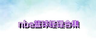 nba篮球经理合集
